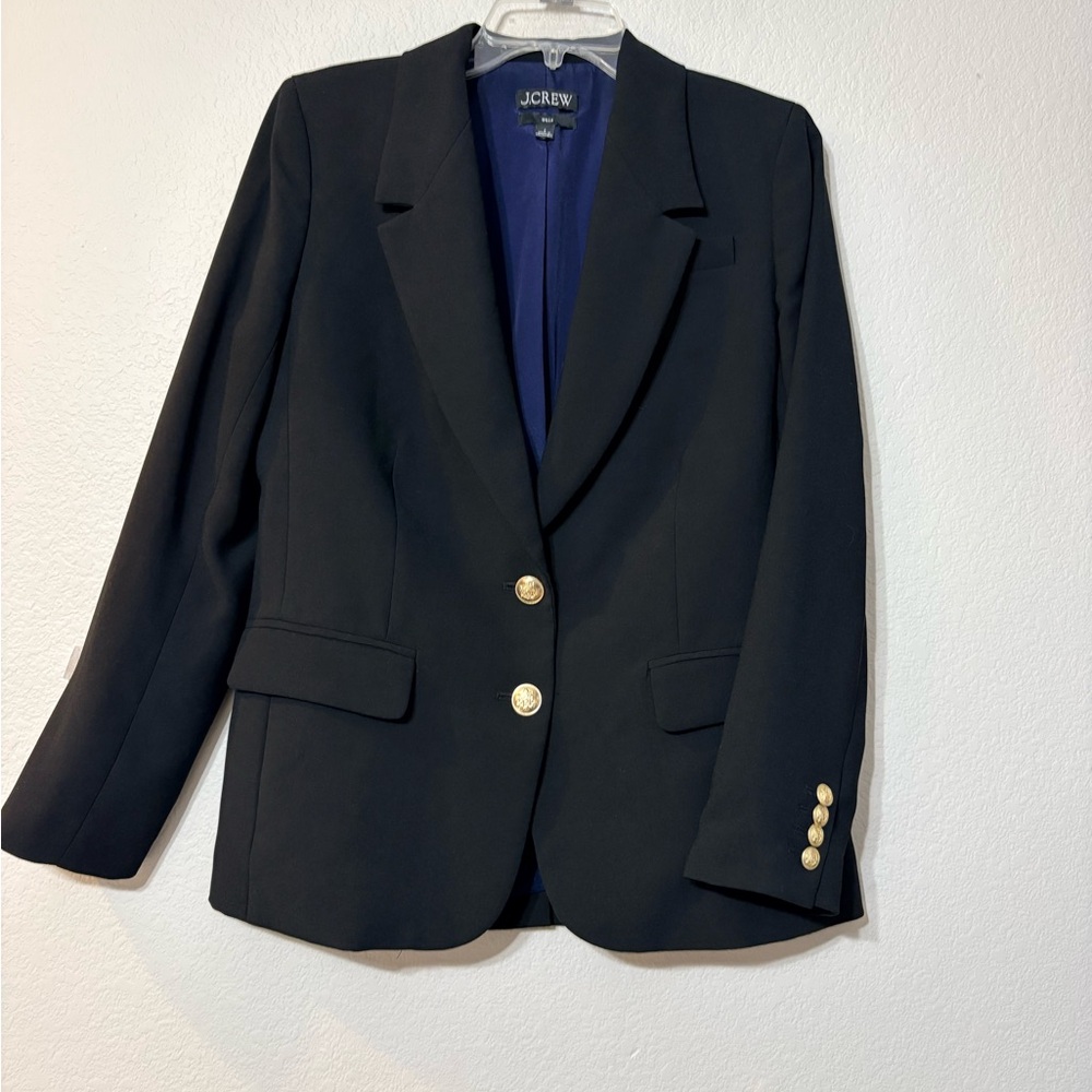 J. Crew Willa Classic Blazer w Gold 2 Button Closure Nipped in Waist. Pockets 6